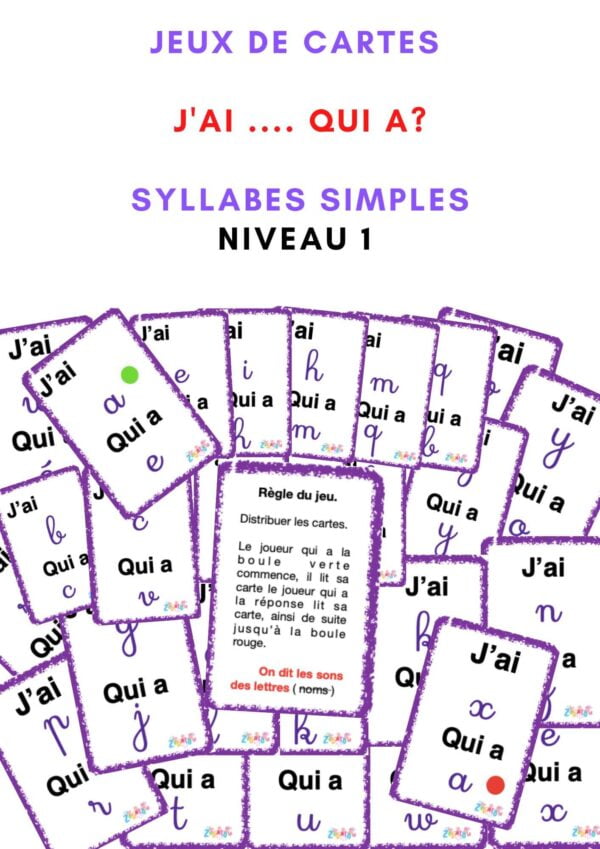 Jeu J'ai... Qui A ? Cursives 1