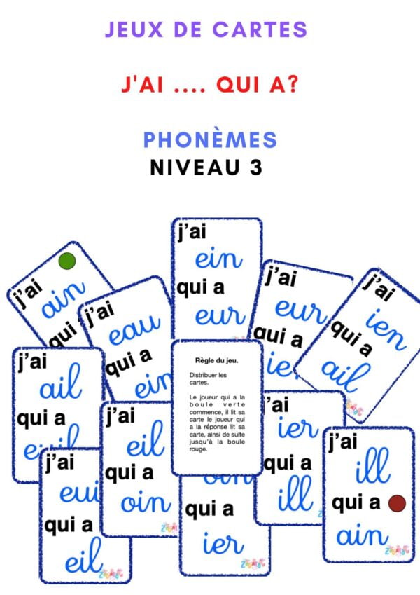 Jeu J'ai... Qui A ? Cursives 3