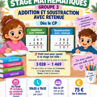 Groupe 3 – Addition et soustraction avec retenue